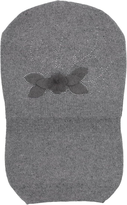 ZLYC Women Floral Slouchy Beanie Hat Double Layer Winter Knit Skull Cap