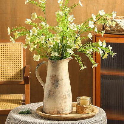 Ceramic Vintage Vase with Handle,12.2 inch Large Tall Handcrafted Pitcher Vase for Modern Farmhouse Decor, Ideal for Home Decor, Living Room, Table, Shelf