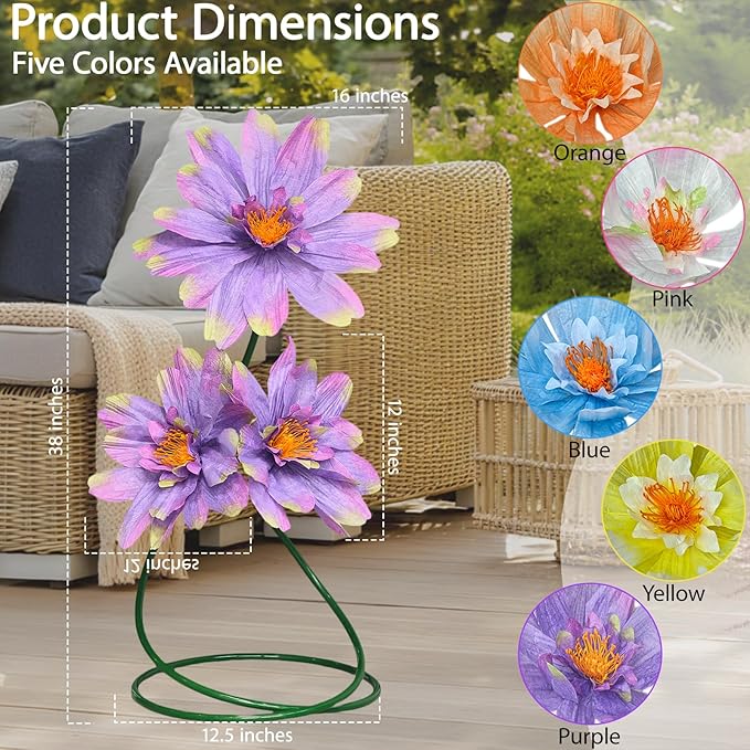 Large Daisy Faux Flowers for Decorations, 3 Pcs Giant Artificial Daisy Flower with Adjustable Stand for Home Decor Garden,Hotel,Office,Photography Props,Wedding,Art Gallery,Shop Window Display(Purple)