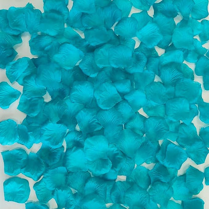 Separated 1500 PCS Artificial Turquoise Blue Rose Petals for Romantic Night ,Faux Turquoise Blue Flower Petals for Flower Girl Weddings Valentine Day Party Romantic Decoration(Ready-to-use)