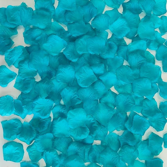 Separated 1500 PCS Artificial Turquoise Blue Rose Petals for Romantic Night ,Faux Turquoise Blue Flower Petals for Flower Girl Weddings Valentine Day Party Romantic Decoration(Ready-to-use)