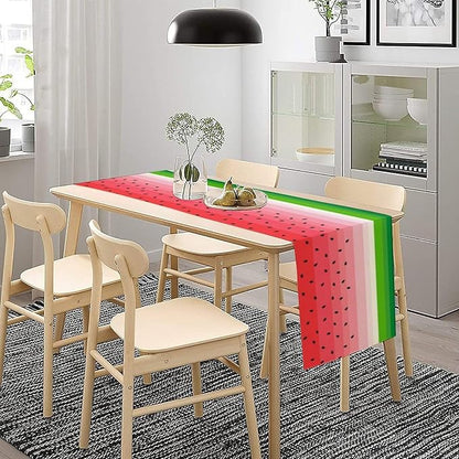 Watermelon Table Runner,Summer Fruit Tropical Birthday Party Decorations Dining Room Home Kitchen Table Decor 13 x 36In