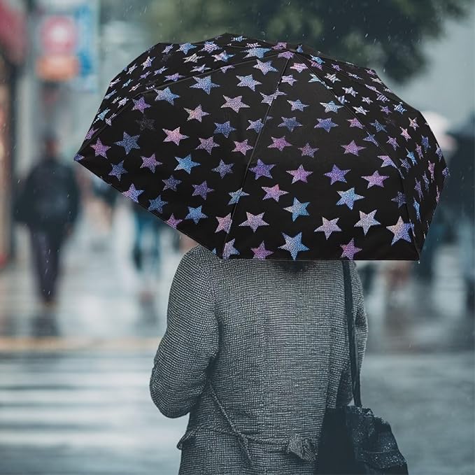 Umbrellas for Rain Lightweight Travel Umbrella 42" Canopy UV Protection Sun Umbrella Windproof Compact Umbrellas