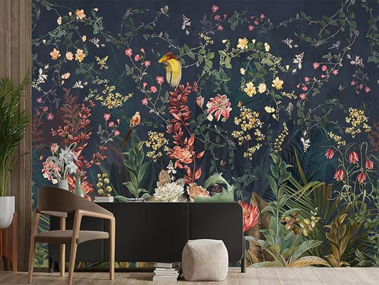 Cliouar-Idyllic Flower Girl Room Wallpaper Mural Bedroom Living Room Decor 158" x 110"(Not Self-Adhesive)