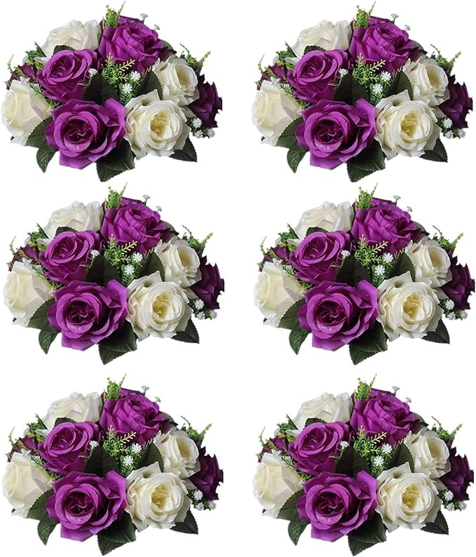 Sziqiqi Artificial Flowers Silk Rose Flowers for Wedding Centerpiece Party Birthday Anniversary Floral Arrangement Decorations