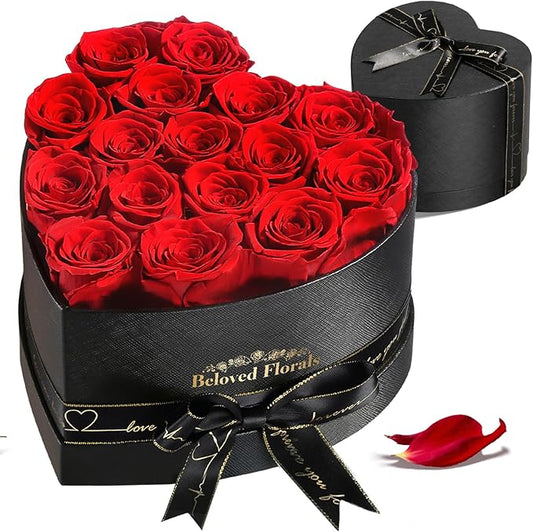 16 Preserved Flowers Rose Birthday Gifts for Women Her Mom Wife Girlfriend Grandma on Valentines Mothers Day Christmas Anniversary Romantic