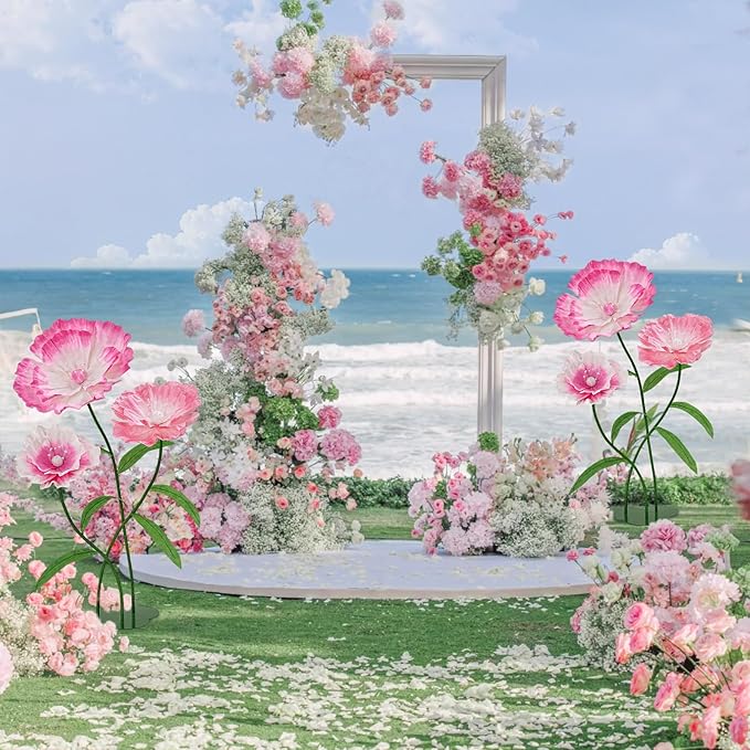 Giant Paper Flowers - Pink Mixed Large Paper Flowers Giant Flowers for Decoration for Birthday Party Outdoor Banquet Event Home