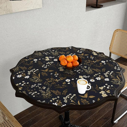 Dark Floral Wallpaper Peel and Stick 17.5in x 118in Navy Gold Leaf Wallpaper Vinyl Waterproof Self-Adhesive Boho Dark Blue Botanical Wall Paper Mural for Bookcase Bedroom Cabinet Decor