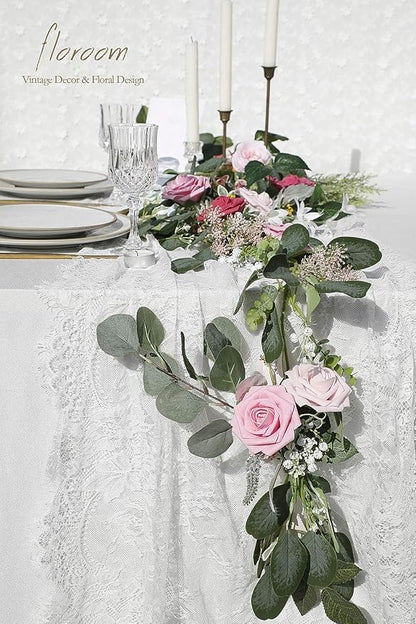Floroom Artificial Flowers 25pcs Real Looking Blush Pink Ombre Colors Foam Fake Roses with Stems for DIY Wedding Bouquets Bridal Shower Centerpieces Floral Arrangements Party Tables Home Decorations