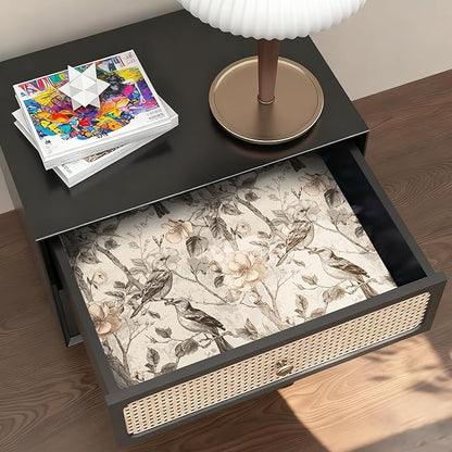 Vintage Animal Peel and Stick Contact Paper Beige Bird Removable Botanical Leaf Tree Wallpaper 17.7" x 236.22" Wall Paper Watercolor Self Adhesive for Classroom Bedroom Laundry Room Bathroom