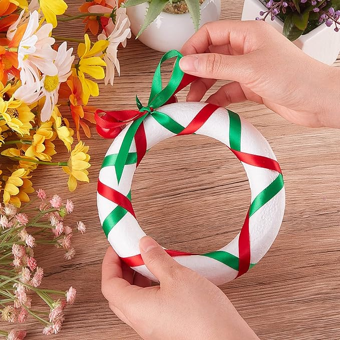 Juexica 24 Pcs 6 Inch Foam Wreath Forms for Crafts Foam Circles Ring Small Wreath Polystyrene Foam Ring for Wedding Home Flower Projects DIY Arts Crafts Supplies Christmas Decorations