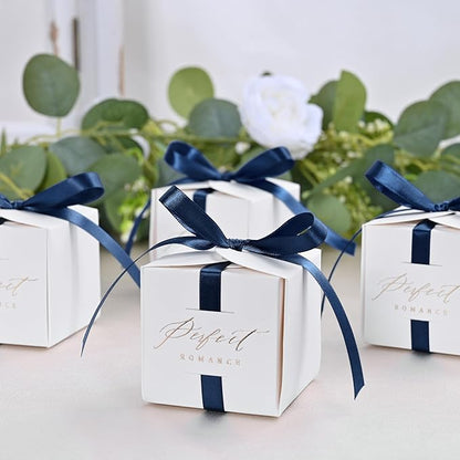 Double Face Navy Blue Satin Ribbon 3/8 inch X 50 Yards Polyester Navy Blue Ribbon for Gift Wrapping Very Suitable for Weddings Party Invitation Decorations and More
