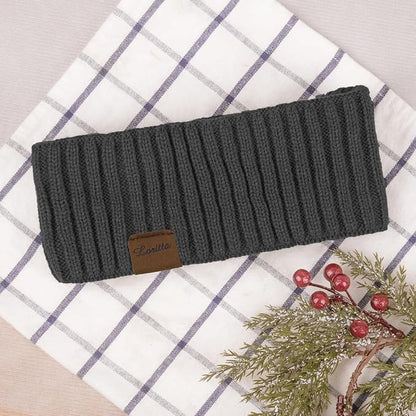 Loritta Womens Ear Warmers Headbands Winter Warm Fuzzy Cable Knit Head Wrap Fleece Lined Gifts