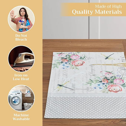 Maison d' Hermine Placemats Set of 2 100% Cotton Washable Cloth Place Mats, Reusable Table Mats for Kitchen Dining Decoration, Party, Wedding, Restaurant Spring/Summer (Champ De Mars, 13" x 19")