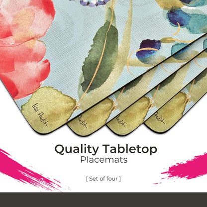 Pimpernel English Garden Collection Placemats, Set of 4 – (15.7" x 11.7") Floral Cork-Backed Board with Lacquer Finish, Heat & Stain Resistant Table Protectors Designed in England
