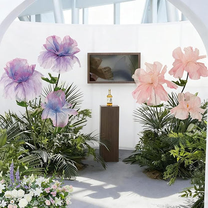 Giant Flowers Backdrop Decor, Jumbo Artificial Silk Flowers for Wedding Ceremony, Christmas Party Banquet, Birthday Home Decor Professional Event Photography Styling