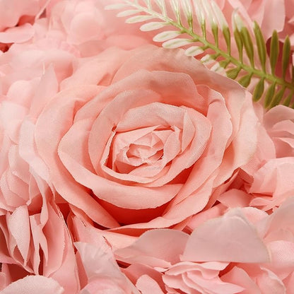 12 Pack Flower Wall Panels, Pink Floral Wall Backdrop, Artificial Flower Wall Decor 15 15, Rose 3d Flower Wall Background Party Panel Decorations for Wedding, Party, Anniversary, Indoor, Outdoor