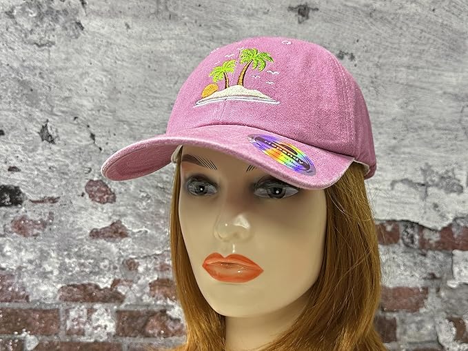 Hepandy Embroidered Palm Tree Hats
