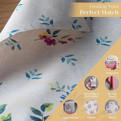 Maison d' Hermine Placemats Set of 4 100% Cotton Washable Cloth Place Mats, Reusable Table Mats for Kitchen Dining Decoration, Party, Wedding, Restaurant Spring/Summer (Rose Garden, 13" x 19")