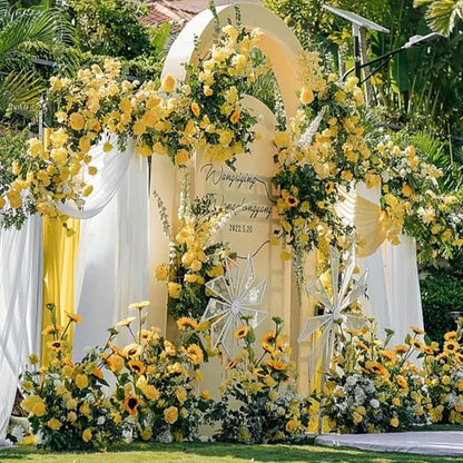FagusHome 25 Pcs Silk Peony Artificial Flower Heads 4 inch Fake Peony Flowers Heads with Stems Artificial Peony Flower Heads in Bulk Wholesale for Wedding Home Decor (Yellow)