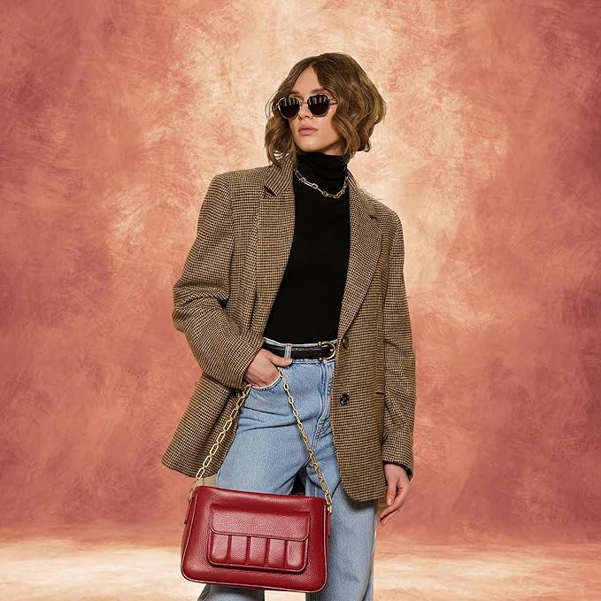 Abstract Professional Photography Backdrop for Portrait Photo Props Booth Background Photoshoot Studio with Polyester Fabric Roller Pocket on Top(8x12ft,Brick Red,No Stand)