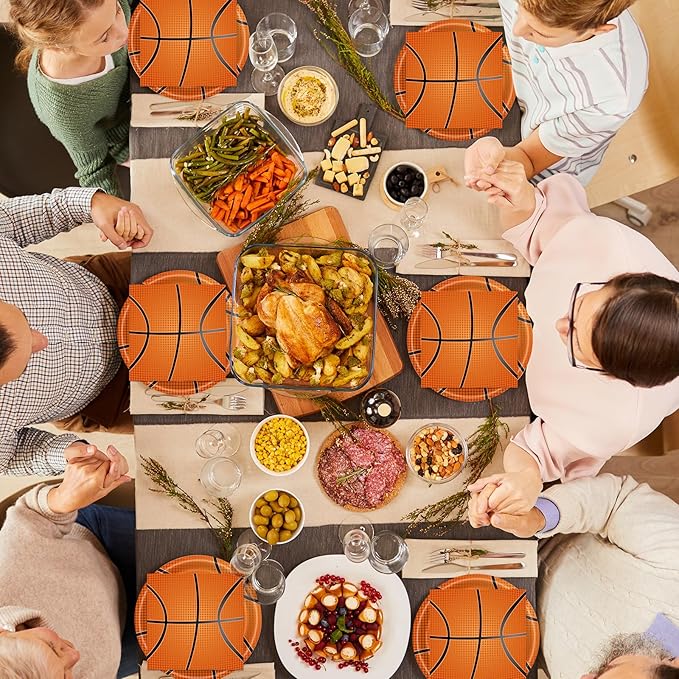 40 Pcs Basketball Plates and Napkins Party Supplies, Basketball Birthday Party Decorations Disposable Paper Plates and Napkins Tableware Set for Birthday Party Baby Shower Serves 20