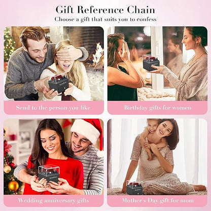 SHOKUTO Preserved Rose,Birthday Gifts for Women Mom Girlfriend,Gifts for Mom Grandma Wife Daughter Sister,Jewelry Boxes with Necklace