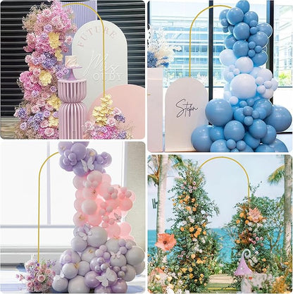 Fomcet 6FTx2.6FT Metal Gold Wedding Arch Backdrop Stand Balloon Arched Frame for Ceremony Birthday Party Graduation Bridal Baby Shower Anniversary Background Decoration