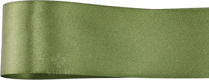 MEEDEE Moss Satin Ribbon 2 Inch Dark Green Ribbon Lux Double Faced Ribbons by 25 Yards Silk Green Satin Ribbons for Gift Wrapping, Weddings, Flower Bouquet, Holiday Decorating