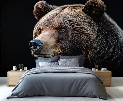Brown Bear Wall Mural, Bear 3D Wall Murals, Wild Animal Wallpaper Mural, for Living Room Bedroom Large Wallpaper Indoor Decor 118" W x 82.6 "H