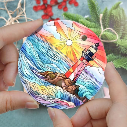 Christmas Ornament, Jocidea Lighthouse Christmas Decorations, Christmas Tree Ornament, Holiday Decor and Xmas Gifts Ideas