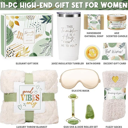 Self Care Gifts for Women Get Well Soon Gifts Basket, Birthday Gifts for Women Care Package Relaxing Spa Gifts Thinking of You Gifts w/ Blanket, Unique Christmas Gifts for Mom Her Friend Sister Wife