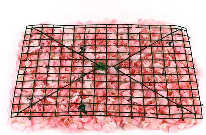 Gdrasuya10 12 Pcs Artificial Flower Wall Panels 3D Flower Background Panel for Wall, 40x60cm Wedding Flower Decorations Wall Silk Rose Panels for Party, Nail, Photo Areas, Stage Background (Pink)