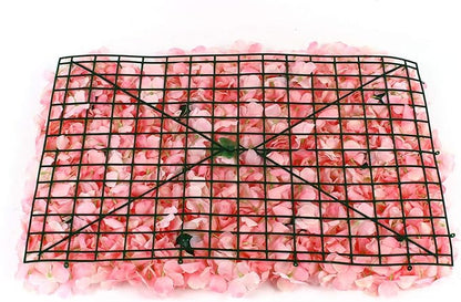 Artificial Flower Wall Panels, Silk Wedding Flower Wall Backdrop Panel, 3D Floral Panel Artificial Floral Wall Mat Flower Screen for Photo Party Wedding Wall Background Decor (12PCS Pink)