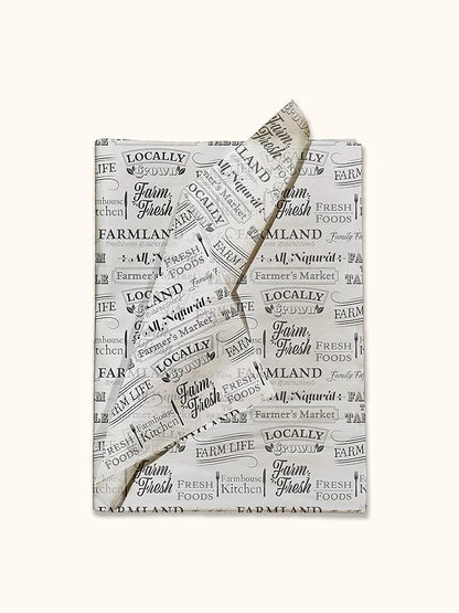 Farmer's Market Printed Tissue Paper for Gift Bags or Boxes and Wrapping - Bulk Decorative Art Tissue Paper for Packaging and Gifting | 24 Sheets 20" x 30"