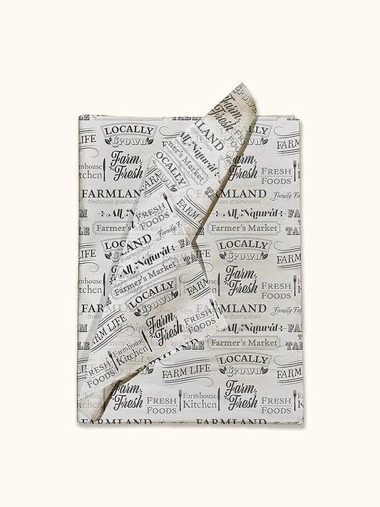 Farmer's Market Printed Tissue Paper for Gift Bags or Boxes and Wrapping - Bulk Decorative Art Tissue Paper for Packaging and Gifting | 24 Sheets 20" x 30"