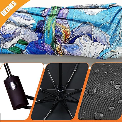 Small Compact Travel Automatic Folding Umbrella for Women, Portable Lightweight, Rain, Wind, UV Sun Shade