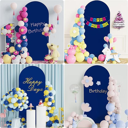 Wokceer 6FT Wedding Arch Cover Spandex Fitted Wedding Arch Stand Covers Round Top Chiara Arch Backdrop Cover for Birthday Party Ceremony Banquet Decoration Royal Blue