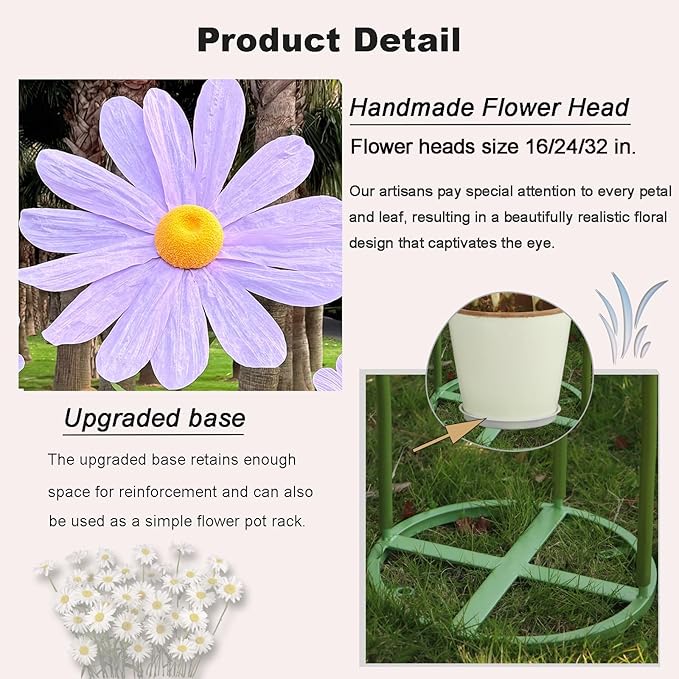 Large Daisy Flowers Artificial,5.9 Ft Giant Paper Flower Decoration,Big Flowers Decor for Birthday Party,Garden,Office,Home,Wedding,Graduation,Shop Window Display(Purple)