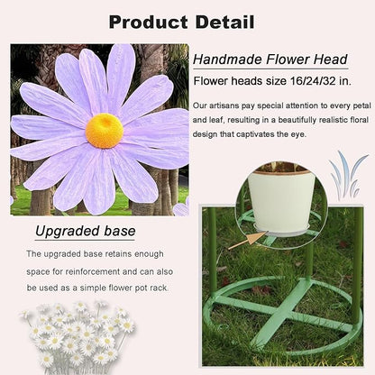 Large Daisy Flowers Artificial,5.9 Ft Giant Paper Flower Decoration,Big Flowers Decor for Birthday Party,Garden,Office,Home,Wedding,Graduation,Shop Window Display(Purple)