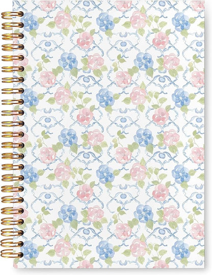 VIIJJUE Cute Floral Notebook, Flower Full Journal, Perfect for School Office Home Gifts, Cottagecore Flower Journals for Writing,Elegant Aesthetic Plants Hardcover Spiral Notebooks, 5.5x8.3 Inch