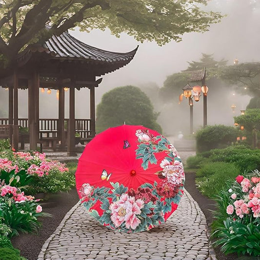 Chinese Japanese Handmade Parasol Umbrella,Asian Decoration DIY Art Dance Classical Umbrella for Wedding Parties Photography Costumes Cosplay