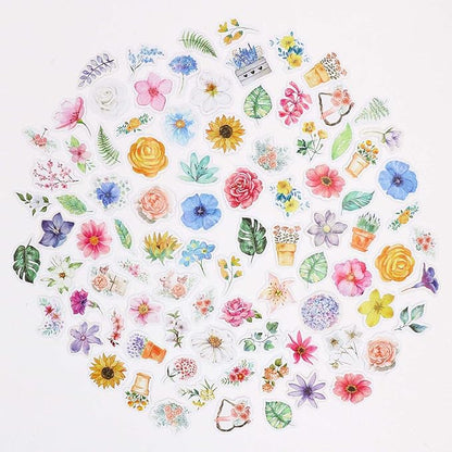 Knaid Flower Stickers Set (360 Pieces) Decorative Assorted Floral Sticker for Scrapbooking Planner Bullet Journals Supplies