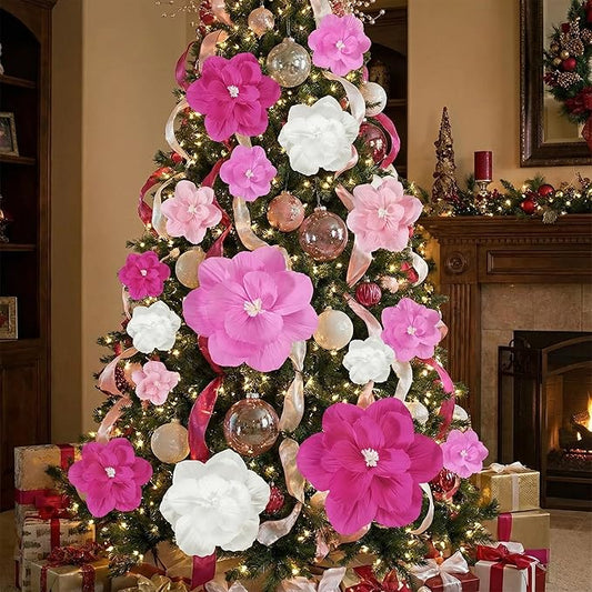 Giant Paper Flowers Artificial Large Paper Flower Decoration for Handcrafted Wall Backdrop Christmas Mexican Wedding Graduation Bridal Shower Birthday Party Supplies(Pink Gradient,18 Pcs)