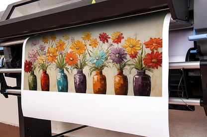 Colorful Daisy Floral Canvas Wall Art, Modern Abstract Flower in Vase Pictures for Living Room Bedroom Office Wall Decor, Horizontal Printed Painting Artwork Home Decorations, Size 40x20 Inches