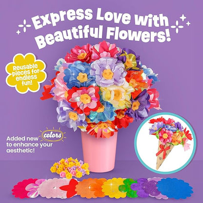 Flower Bouquet Making Kit Toy for Kids - 5 Year Old Girl Gift, Toys for 7 Year Old Girls Gifts, Arts and Crafts for Girls Ages 4 5 6 7 8 8-12 + Christmas Gift Ideas - 6 Year Old Girl Gifts Birthday