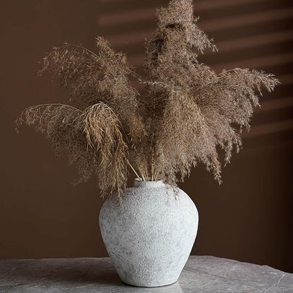 Rustic Terracotta Handle Flower Vase, Height 23cm/9.05in Vintage Clay Vases Farmhouse Decor, for Living Room Entryway Table Centerpiece Decor