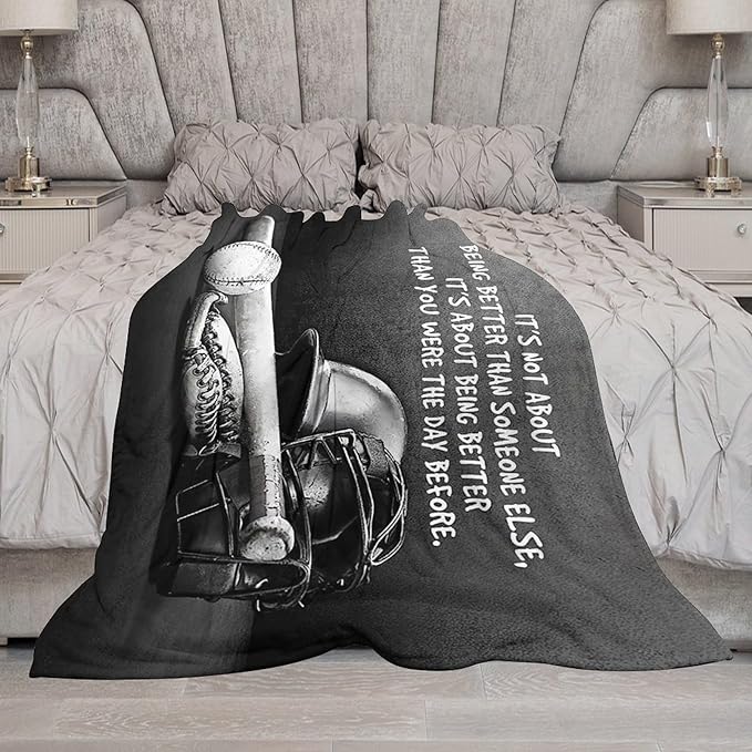 Baseball Throw Blanket for Kids & Adults - Soft, Warm & Cozy Fleece Blanket for Couch, Sofa & Bed - 40"x50"