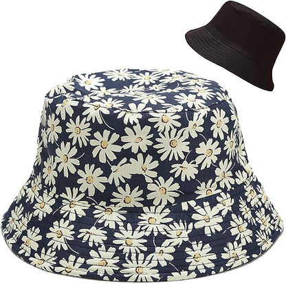 XYIYI Cute Bucket Hat Beach Fisherman Hats for Women, Reversible Double-Side-Wear