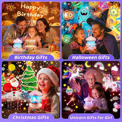 Onefire Night Light for Kids Gifts, 15 Sound Machine Baby Night Light, 15 Films Star Projector for Kids Room Decor, Brightness Unicorn Light Projector for Toddler Girl Toys Toddler Girl Gifts Age 1-5